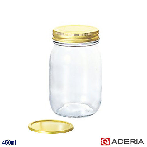 【ADERIA】日本進口多功能雙蓋密封玻璃瓶/果醬罐450ml
