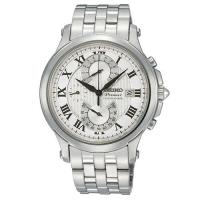 SEIKO 精工 Premier 羅馬時標雙逆跳計時腕錶/銀白/40mm 7T85-0AC0S