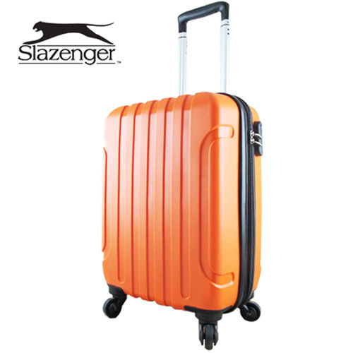 英國Slazenger 史萊辛格 20吋駭客直條紋行李箱-加州橘-行動