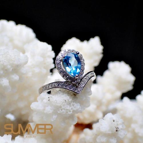 SUMMER寶石  天然《藍色拓帕石》設計款戒指 (P2-16)