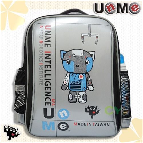 【UnMe】機器人單層後背書包（銀灰色）