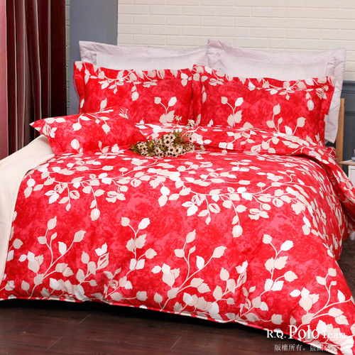 【R.Q.POLO】花開富貴 精梳棉-雙人標準床包兩用被四件組(5X6.2尺)