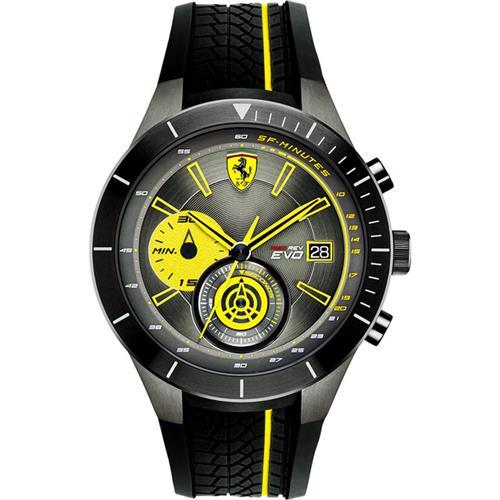 Scuderia Ferrari 法拉利 RedRevEvo 計時手錶-灰x黑/46mm(0830342)