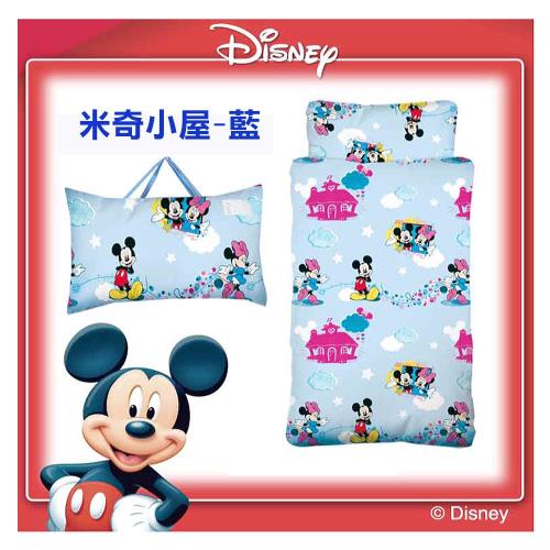 【17mall】Disney迪士尼米奇小屋二用幼教兒童睡袋-粉藍