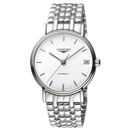 LONGINESPresence經典優雅機械腕錶-白/38mmL49214126