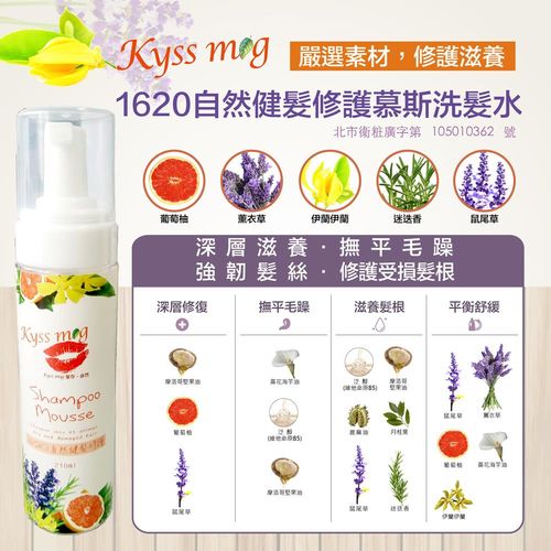 Kyss Mig 1620 自然健髮修護慕斯洗髮水(一入)