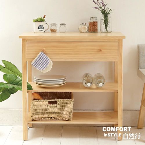 CiS自然行實木家具 電器櫃-碗盤櫃-雜貨櫃-置物櫃W80cm(水洗白色)