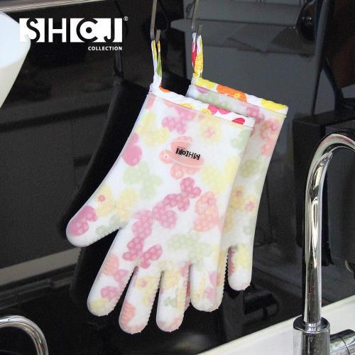 SHCJ生活采家五指型雙層防燙矽膠隔熱手套(2入組)