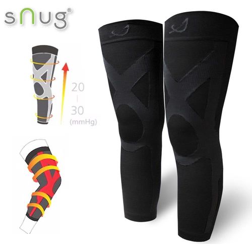 SNUG運動壓縮全腿套-1雙(全黑款)