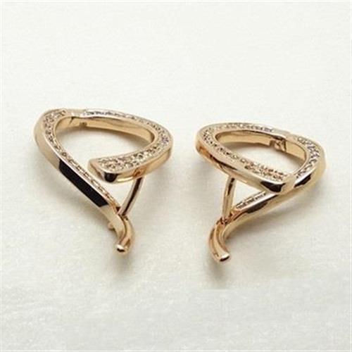 【米蘭精品】玫瑰金耳環鑲鑽純銀耳飾精美不規則設計2色73gs65