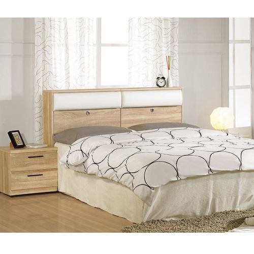 【AT HOME】凱文5尺橡木紋雙人床4件組(床頭箱/床底/床墊/床頭櫃)