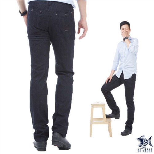 【NST Jeans】380(5533) 低調公爵查理 英式復古單寧長褲(中低腰窄版)-行動