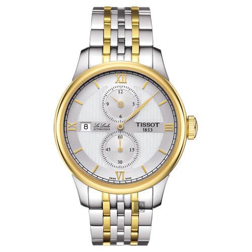 TISSOT天梭LELOCLE力洛克雅仕機械腕錶-銀x雙色版/40mmT0064282203802