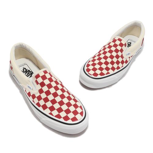 Vans 懶人鞋 OG Classic Slip-On Vault 米白 紅 棋盤格 經典 男鞋 女鞋 休閒鞋 VN0A32QNTYR