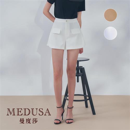 現貨【MEDUSA 曼度莎】大口袋蓋裝飾寬口短褲 - 2色（M-XL）｜女短褲 女休閒短褲 寬口短褲