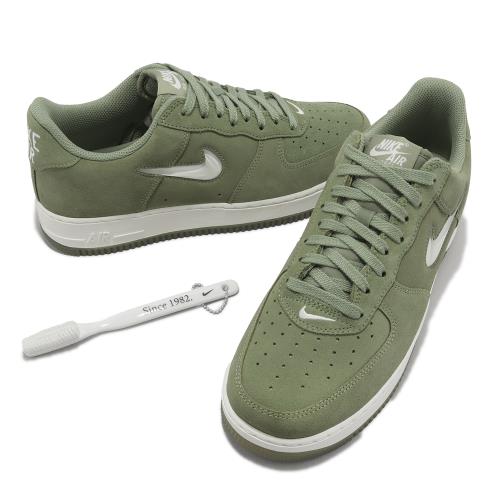 Nike 休閒鞋 Air Force 1 Low Retro 男鞋 綠 白 麂皮 附牙刷 AF1 DV0785-300