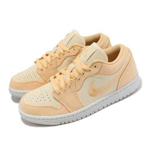 Nike Wmns Air Jordan 1 Low SE 女鞋男鞋粉橘帆布刺繡勾勾AJ1 DV0426