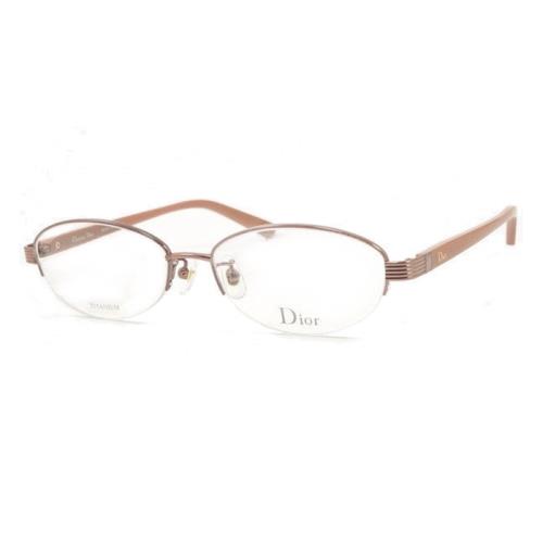【Dior】光學鏡框眼鏡 日版 CD7723j R6Q 半框眼鏡 橢圓鏡框 粉橘 53mm