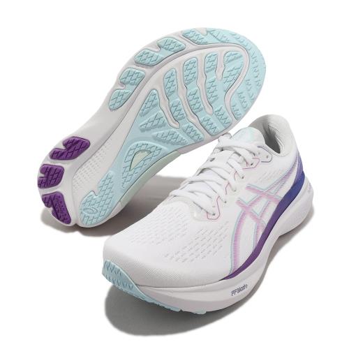 Asics 慢跑鞋GEL-Kayano 30 女鞋白紫4D引導穩定系統支撐運動鞋路跑亞瑟