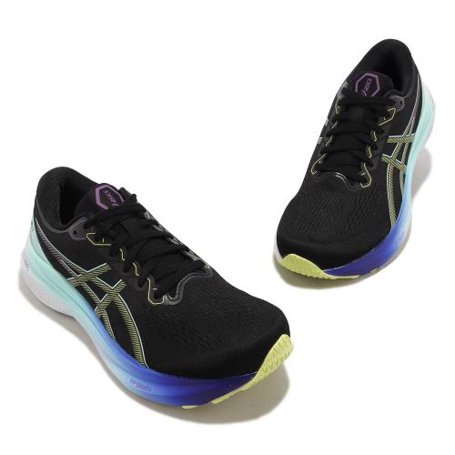 Asics 慢跑鞋GEL-Kayano 30 女鞋黑藍4D引導穩定系統支撐運動鞋路跑亞瑟