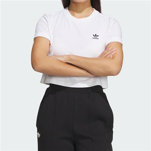 Adidas ADC Crop TOP W1 女款 白色 短版 純棉 運動 休閒 短袖 上衣 IP1794