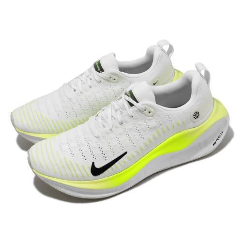 Nike 慢跑鞋 ReactX Infinity Run 4 白 螢光黃 男鞋 緩震 針織鞋面 運動鞋 DR2665-101