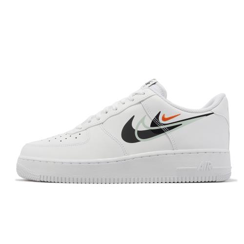 Nike 休閒鞋Air Force 1 07 男鞋白黑橘皮革多勾AF1 FN7807-100|休閒