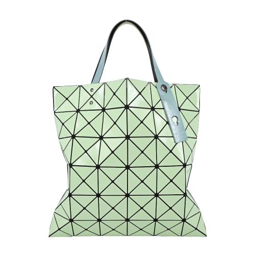 ISSEY MIYAKE 三宅一生BAOBAO LUCENT GLOSS MIX雙色6X6手提包(粉綠X軍