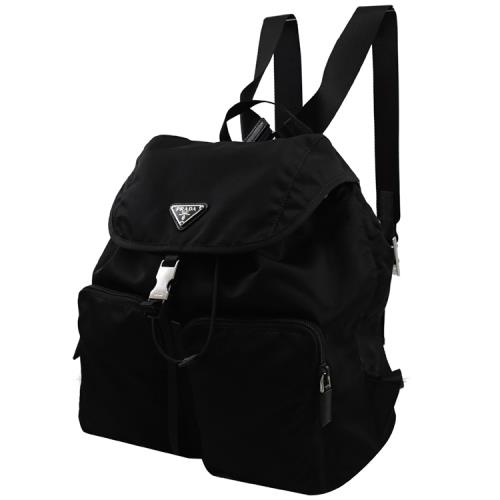 Prada Zainetto Unisex Black Tessuto Nylon Backpack Rucksack 1BZ005