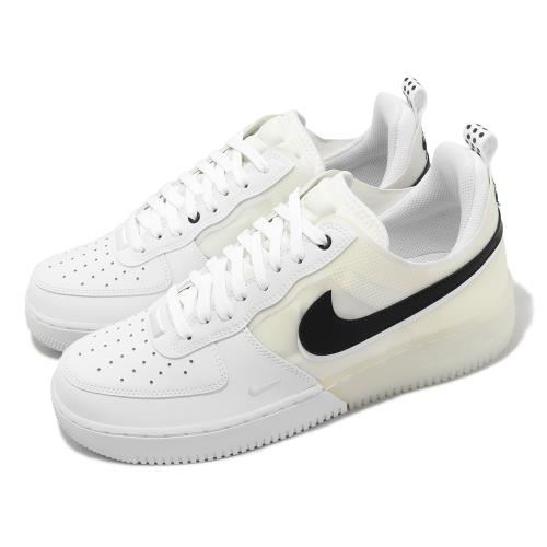 Nike 休閒鞋Air Force 1 React 男鞋白黑皮革AF1 半透明拼接DV0808-101