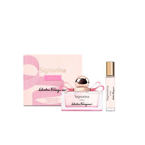 SALVATORE FERRAGAMO】花漾伊人女性淡香水精巧禮盒(淡香水50ml+10ml