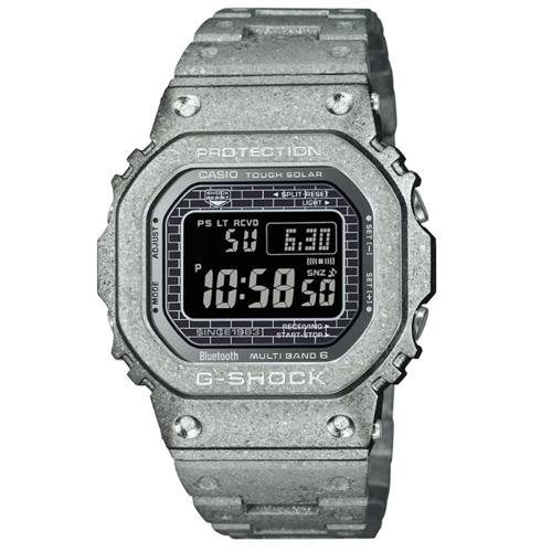 CASIO 卡西歐】G-SHOCK 40週年限定電波藍牙太陽能深層硬化全金屬百搭銀