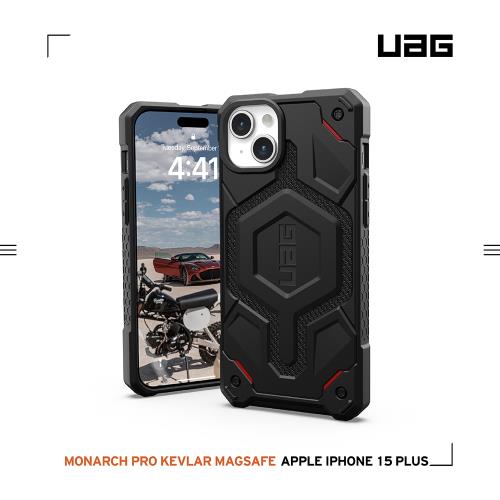 UAG iPhone 15 Plus 磁吸式頂級(特仕)版耐衝擊保護殼-軍用黑 (支援MagSafe 10年保固)