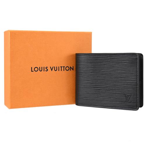 Louis Vuitton Mens Slender Wallet M62294 Epi Leather Black