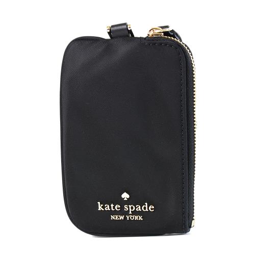 KATE SPADE 尼龍零錢袋識別證掛帶票卡夾-黑色