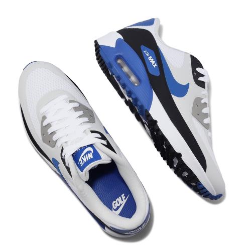 Nike 高爾夫球鞋Air Max 90 G TB Golf 白黑藍防水鞋面男鞋高球氣墊休閒