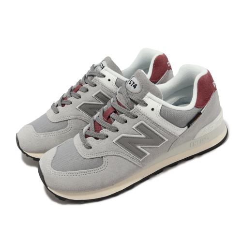 New Balance 休閒鞋574 男鞋女鞋灰紅麂皮情侶鞋復古經典NB U574KBR-D