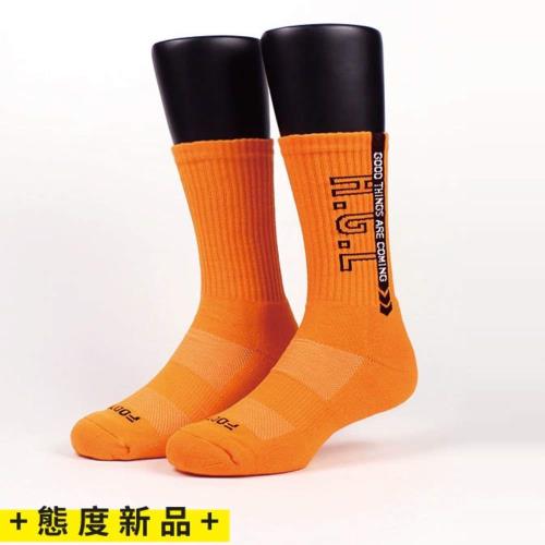 【FOOTER除臭襪】H.G.L螢光運動氣墊襪-男款(K215L/XL-橘)