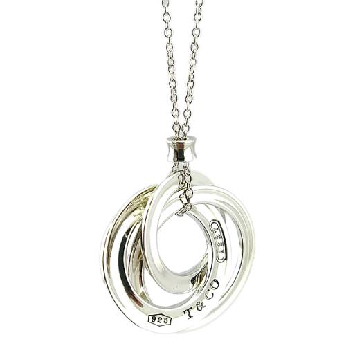 TIFFANY 1837系列-925純銀三環墜飾項鍊