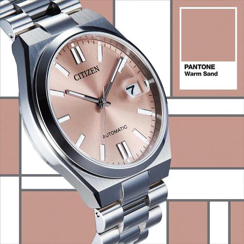 CITIZEN 星辰 PANTONE 限定款復古機械錶/暖柔沙/40mm/NJ0158-89Y