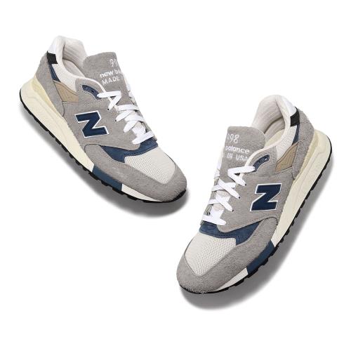 New Balance 休閒鞋998 男鞋美製灰藍麂皮復古運動鞋NB 紐巴倫U998TA-D