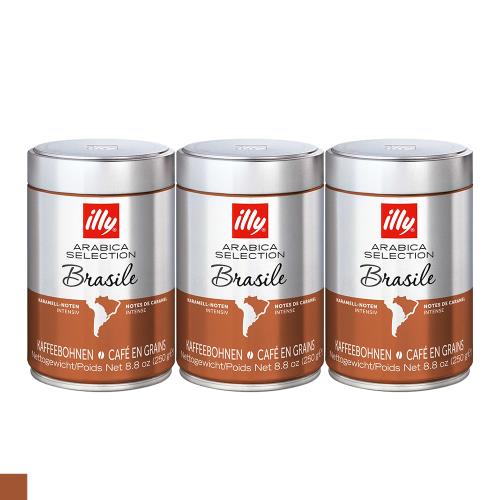 illy 巴西風味 風味豆 咖啡豆(250g/罐) 3入組
