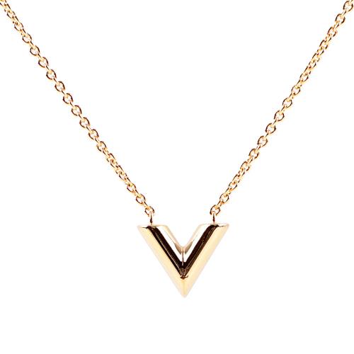 LV Essential V Logo 項鍊(金色)