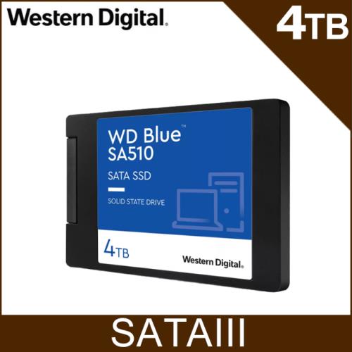 WD威騰 BLUE藍標 SA510 4TB 2.5吋 SATA SSD固態硬碟(WDS400T3B0A)